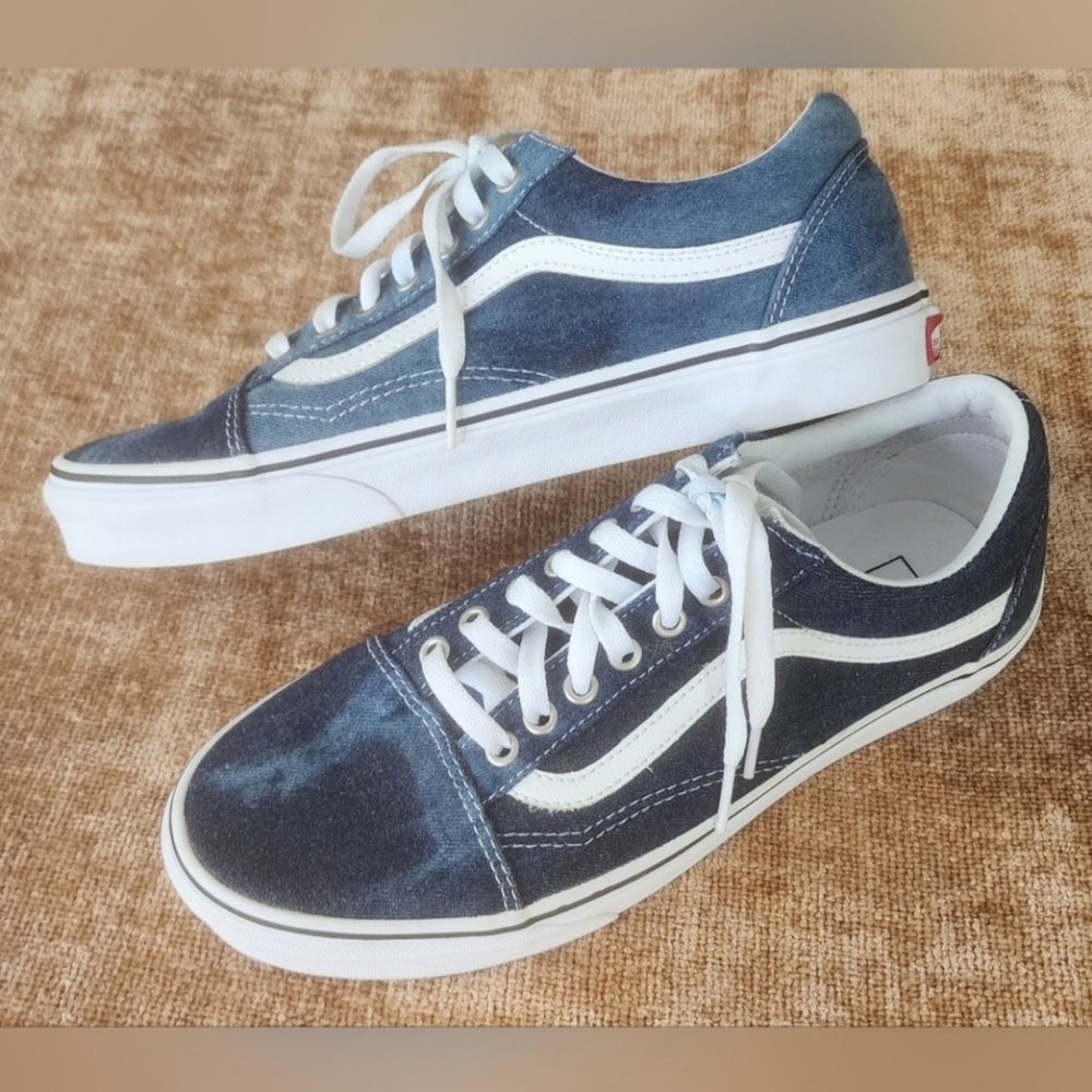 Vans Old School Acid Wash Denim Low Top Sneakers Size Men's - Main Image